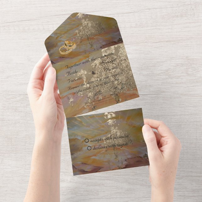 Abstract golden infinite   wedding all in one invitation (Creator Uploaded)