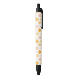 Abstract golden ogee pattern background black ink pen