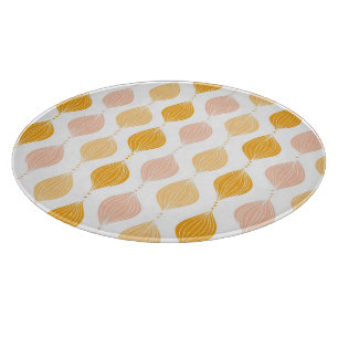 Abstract golden ogee pattern background cutting board