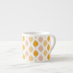 Abstract golden ogee pattern background espresso cup