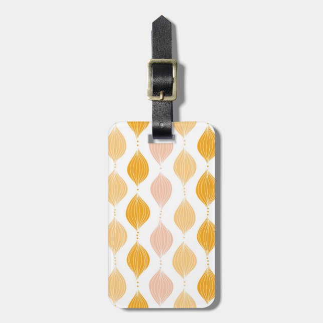 Abstract golden ogee pattern background luggage tag (Front Vertical)