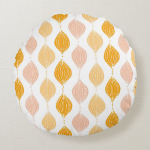 Abstract golden ogee pattern background round pillow