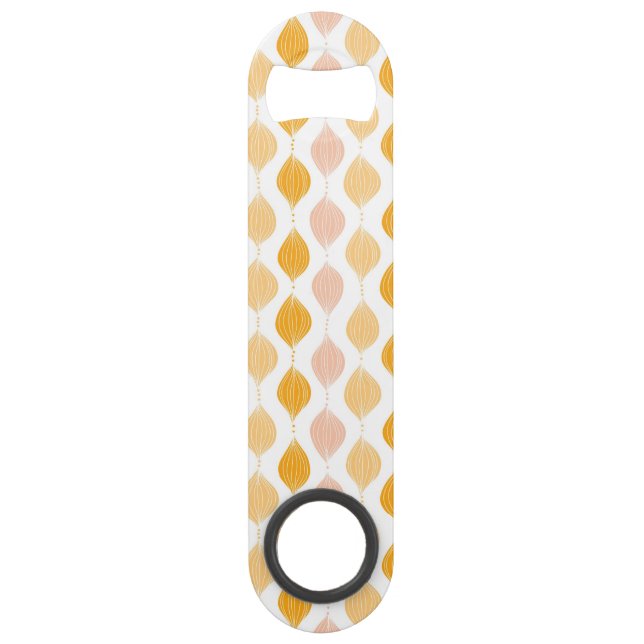 Abstract golden ogee pattern background speed bottle opener (Front)