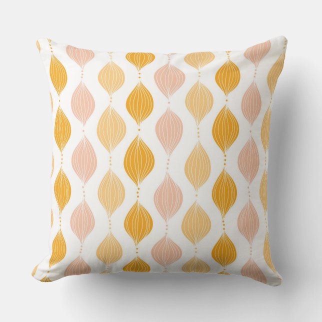 Abstract golden ogee pattern background throw pillow (Front)