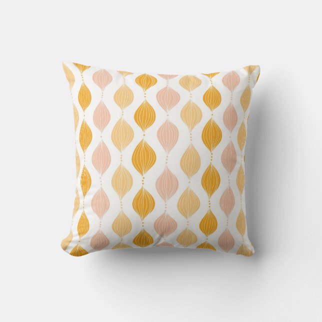 Abstract golden ogee pattern background throw pillow (Front)