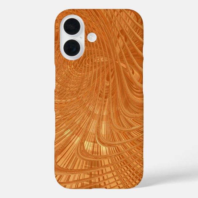 Abstract Golden Wavy Art iPhone Case (Back)