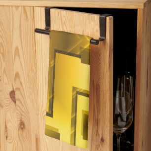Abstract Golden Yellow Kitchen Towel