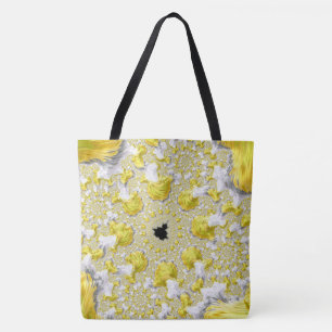 Abstract Golden Yellow Symmetrical Fractal Tote Bag