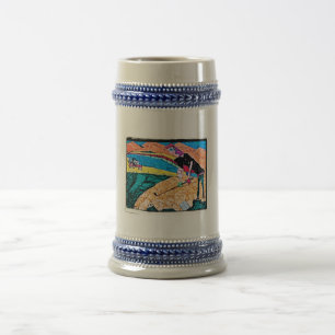 abstract golf colour beer stein