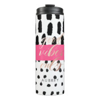 Abstract Good Vibes Only DIY Name Travel Tumbler