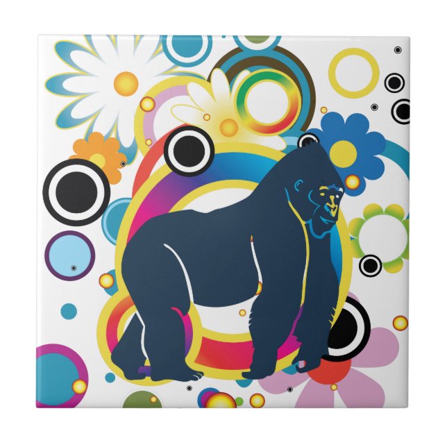 Abstract Gorilla Ceramic Tile (Front)