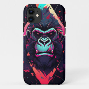 Abstract gorilla with bright colours iPhone 11 case