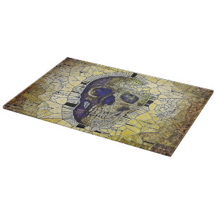 Abstract Gothic Stained Glass Skull Cutting Board