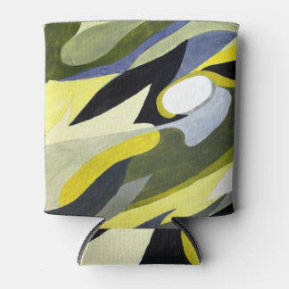 Abstract Gouache Composition: Yellow, Grey, Black. Can Cooler