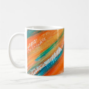 Abstract gouache painting different bright colours coffee mug
