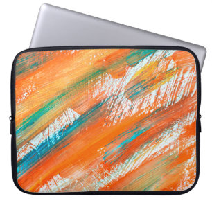 Abstract gouache painting different bright colours laptop sleeve