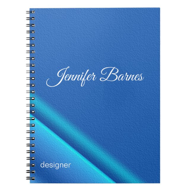 Abstract gradient blue texture notebook (Front)