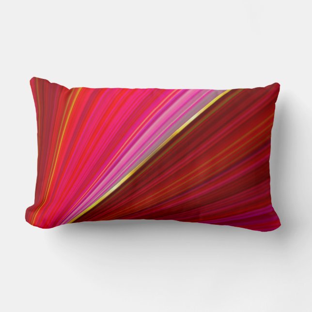 Abstract gradient geometric red texture. lumbar pillow (Front)