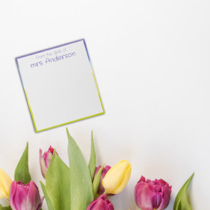 Abstract gradient lavender lime green border notepad