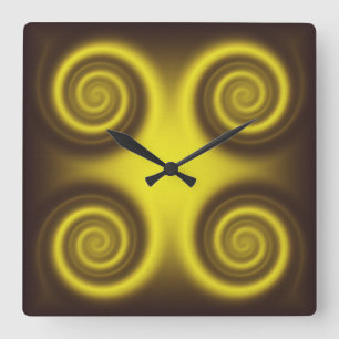 abstract gradient spiral texture. square wall clock