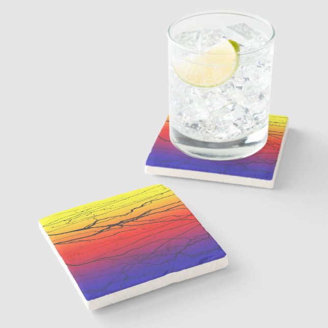 Abstract Gradient Stone Coaster (Side)
