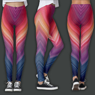 Abstract Gradients Chevron Line Leggings