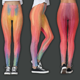 Abstract Gradients   Rainbow Drip Leggings