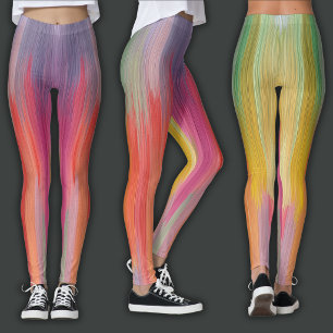 Abstract Gradients   Rainbow Drip Leggings