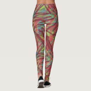 Abstract Graffiti pattern Brush Painting Leggings