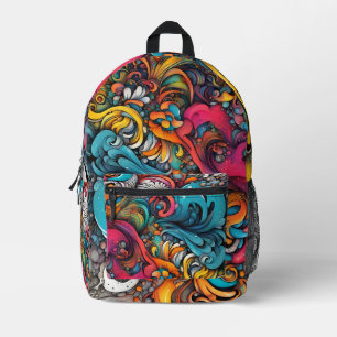 Abstract Graffiti Pattern Splash Art  Printed Backpack