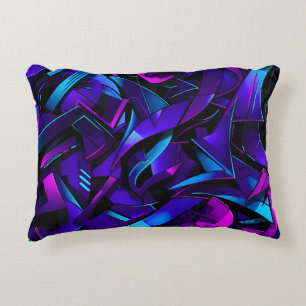 Abstract Graffiti Street Swirl Accent Pillow