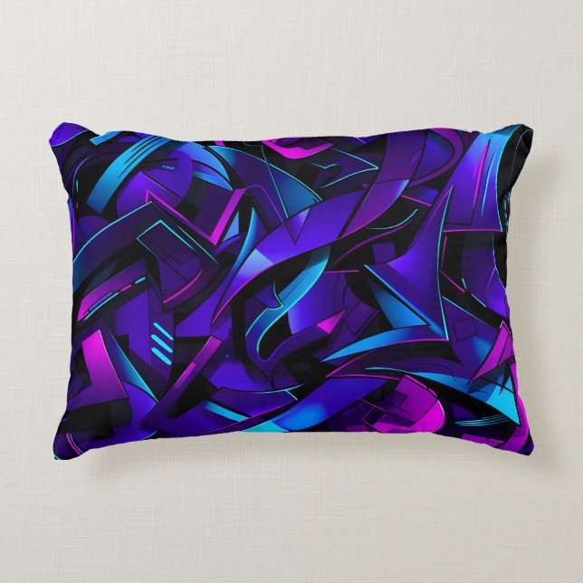 Abstract Graffiti Street Swirl Accent Pillow (Front)
