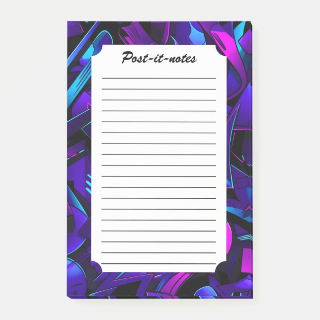 Abstract Graffiti Street Swirl Post-it Notes (Front)