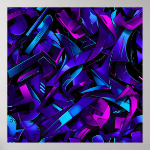 Abstract Graffiti Street Swirl Poster