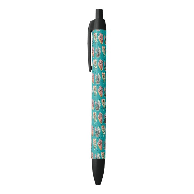 Abstract Graphic Cactus Succulent Pattern Black Ink Pen (Top (Vertical))