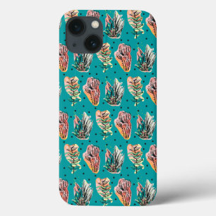 Abstract Graphic Cactus Succulent Pattern iPhone 13 Case