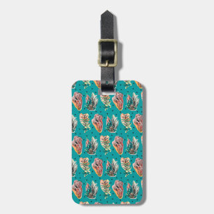 Abstract Graphic Cactus Succulent Pattern Luggage Tag