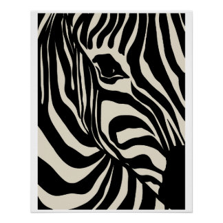 Abstract & Graphic Poster Fluid Zebra Stripes