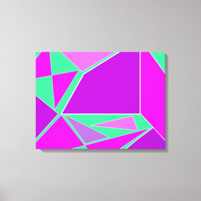 Abstract graphic - purple green design canvas print (Front)
