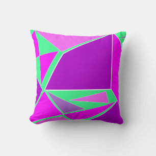 Abstract graphic - purple green design throw pillow