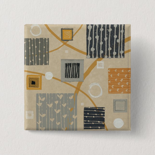 Abstract Graphic Tiles 2 Inch Square Button (Front)