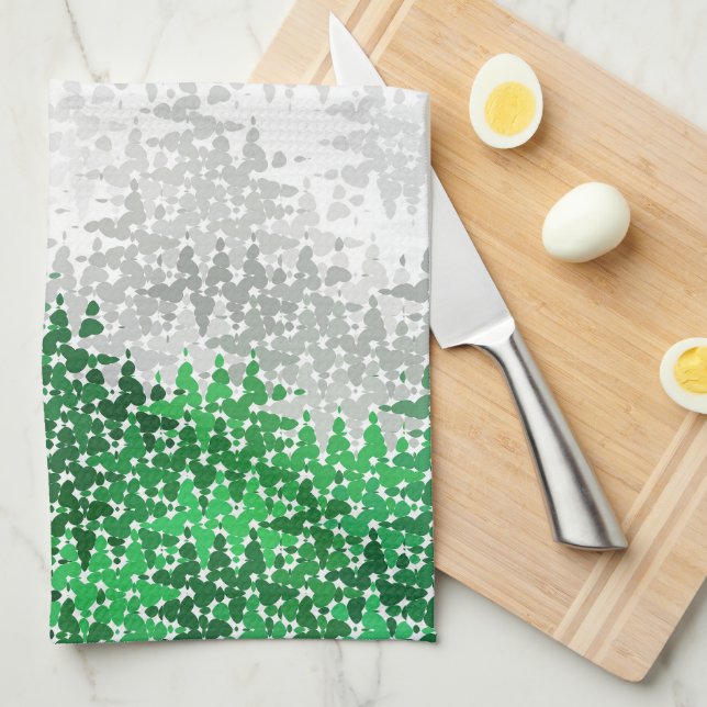 Abstract Grayromantic  Pride Flag Kitchen Towel (Quarter Fold)