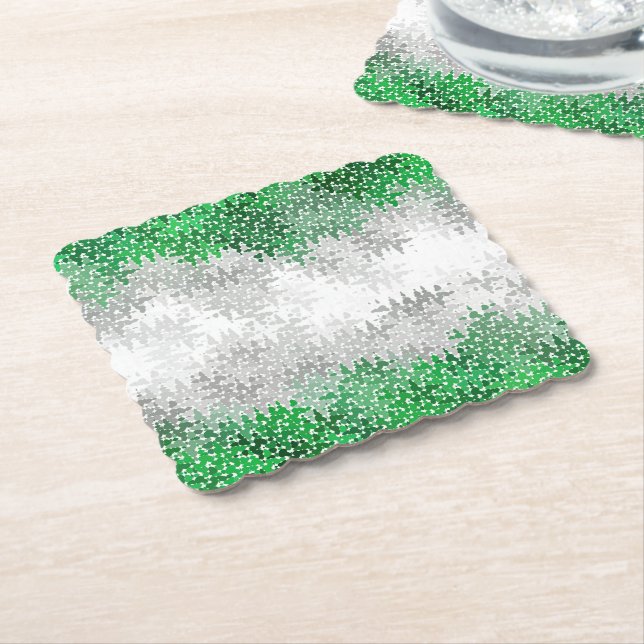 Abstract Grayromantic  Pride Flag  Paper Coaster (Angled)