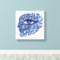 Abstract Greek Evil Eye With Greek Key