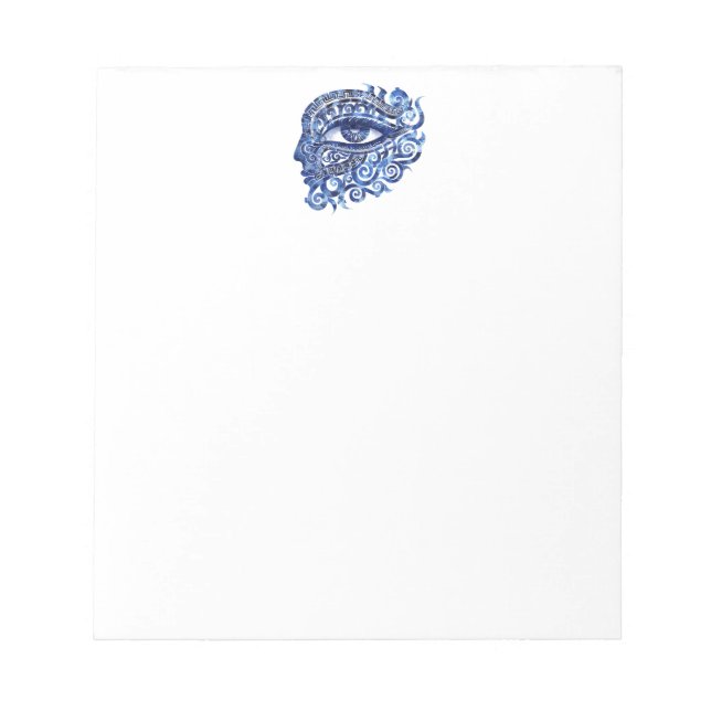 Abstract Greek Evil Eye With Greek Key Notepad (Front)