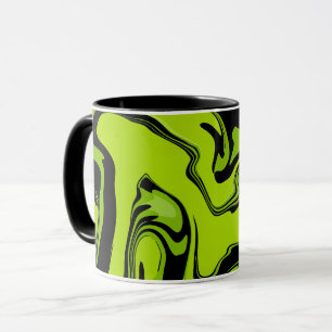 Abstract Green and Black Swirl Design Mug