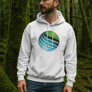 Abstract Green and Blue Globe Modern Earth  Hoodie