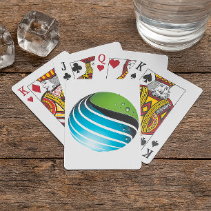 Abstract Green and Blue Globe Modern Earth  Playing Cards