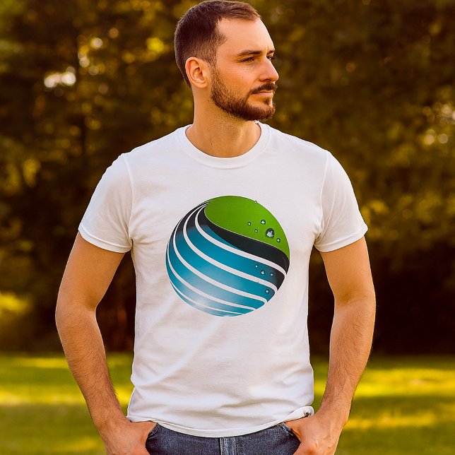 Abstract Green and Blue Globe Modern Earth  T-Shirt (Creator Uploaded)