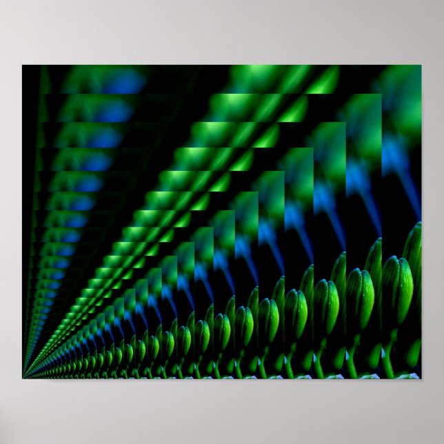 Abstract Green And Blue  Poster (Front)